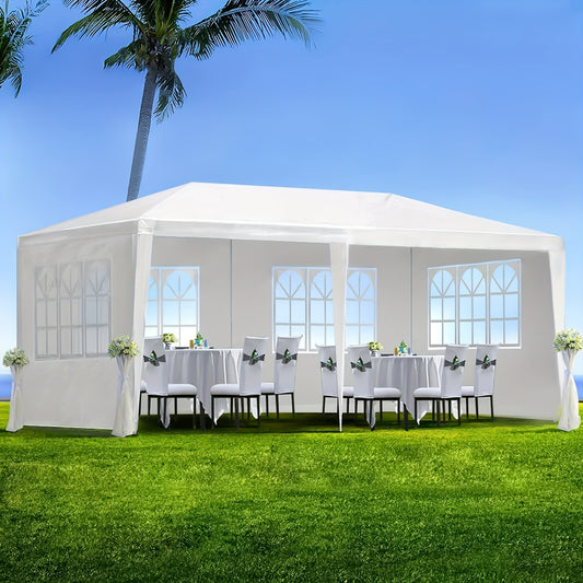 ANTSKU 10'x20' Outdoor Party Tent, Large Wedding Birthday Tents for Parties, White Canopy Tent with 4 Removable Sidewalls & Transparent Windows, Outside Gazebo Event Tent for Garden, Patio and Backyard