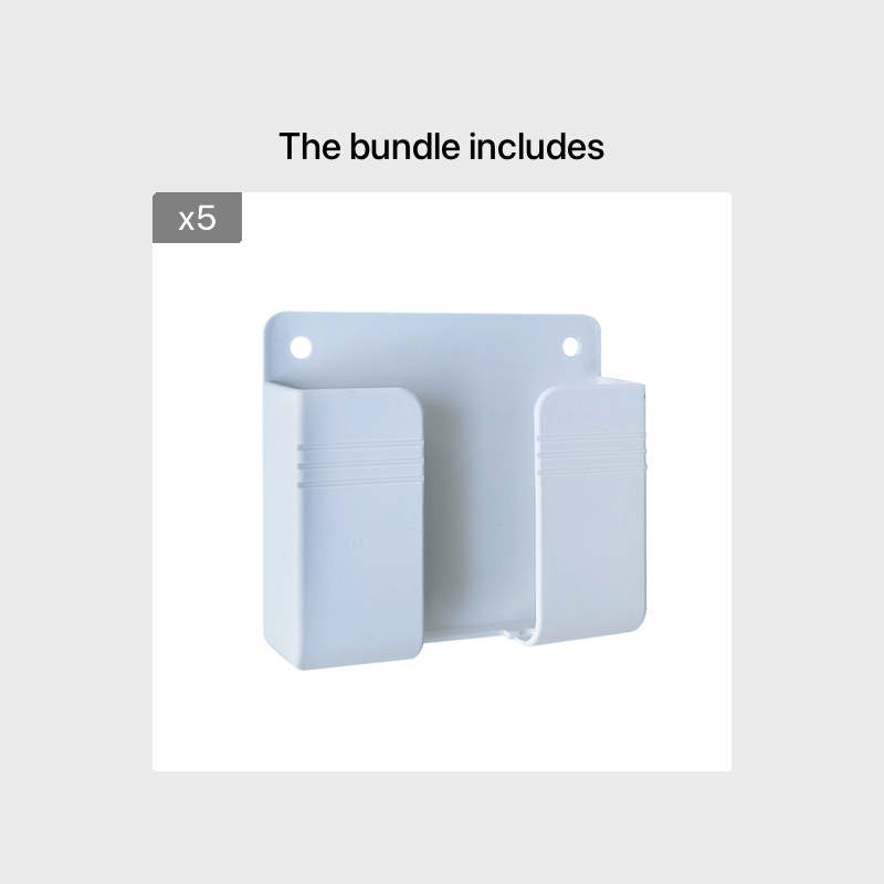 Wall Mount Phone Holder Adhesive Punch Free Remote Control Holder Plug Organizer for Home Bedroom Kitchen Office Storage