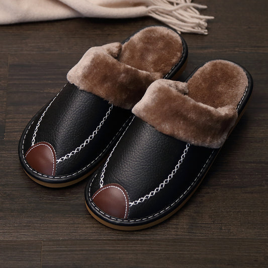 Men Slippers Black New Winter Slippers Warm Indoor Slipper High Quality Home House Shoes Warm SlippersSuitable for men & women