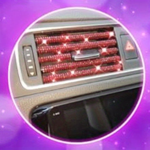 27pcs Red Glitter Car Accessories Set for Women, Glitter Steering Wheel Cover Universal Size 15 Inch, Glitter License Plate Frame, Glitter Phone Holder, Glitter Car Coaster
