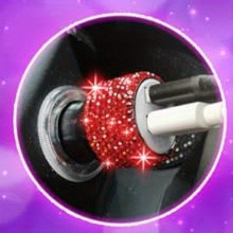 27pcs Red Glitter Car Accessories Set for Women, Glitter Steering Wheel Cover Universal Size 15 Inch, Glitter License Plate Frame, Glitter Phone Holder, Glitter Car Coaster