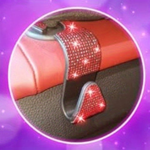 27pcs Red Glitter Car Accessories Set for Women, Glitter Steering Wheel Cover Universal Size 15 Inch, Glitter License Plate Frame, Glitter Phone Holder, Glitter Car Coaster