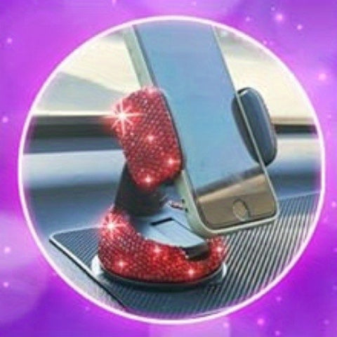 27pcs Red Glitter Car Accessories Set for Women, Glitter Steering Wheel Cover Universal Size 15 Inch, Glitter License Plate Frame, Glitter Phone Holder, Glitter Car Coaster