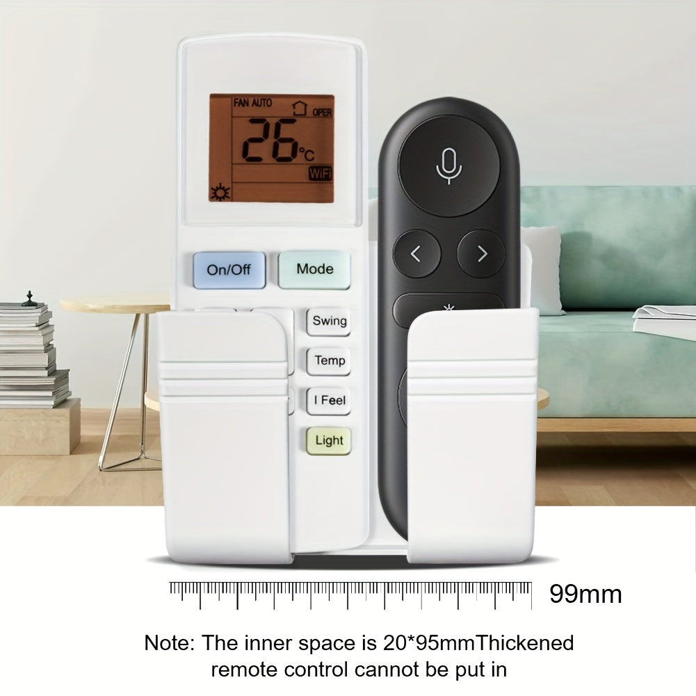 Wall Mount Phone Holder Adhesive Punch Free Remote Control Holder Plug Organizer for Home Bedroom Kitchen Office Storage