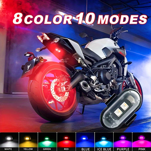 4/6pcs Wireless LED Strip Lights - 8-Color High-Brightness Anti-Collision Lighting with Remote Control, USB Charging, And Waterproof Design for Cars, Drones, Aircraft, Motorcycles, And Bikes