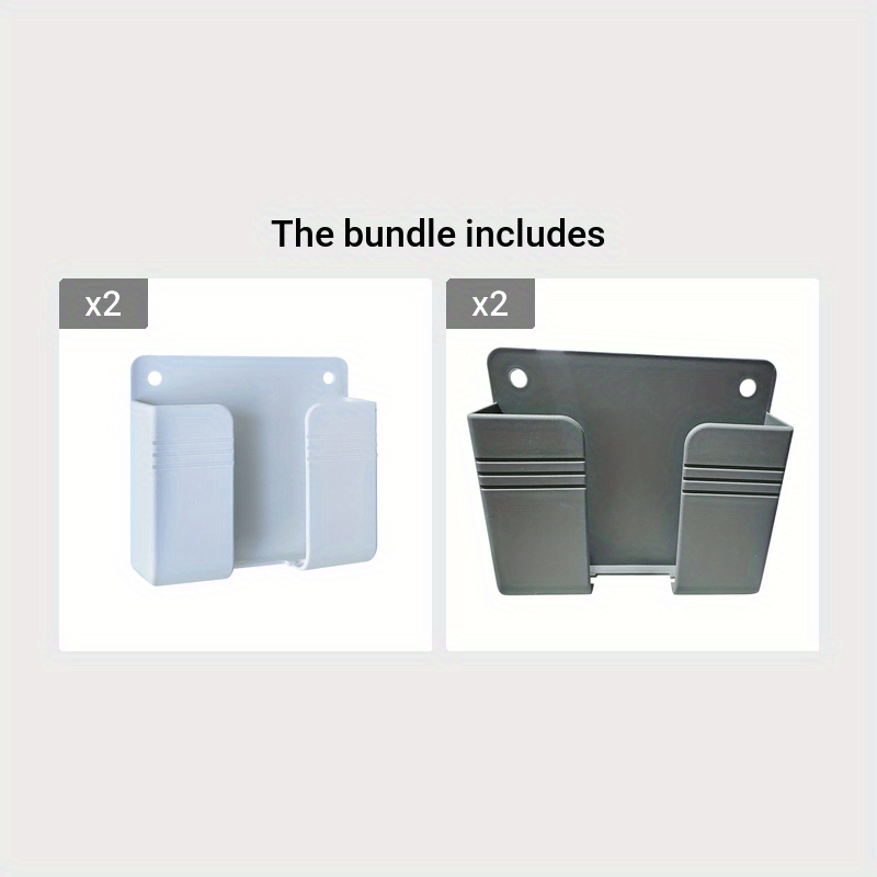 Wall Mount Phone Holder Adhesive Punch Free Remote Control Holder Plug Organizer for Home Bedroom Kitchen Office Storage