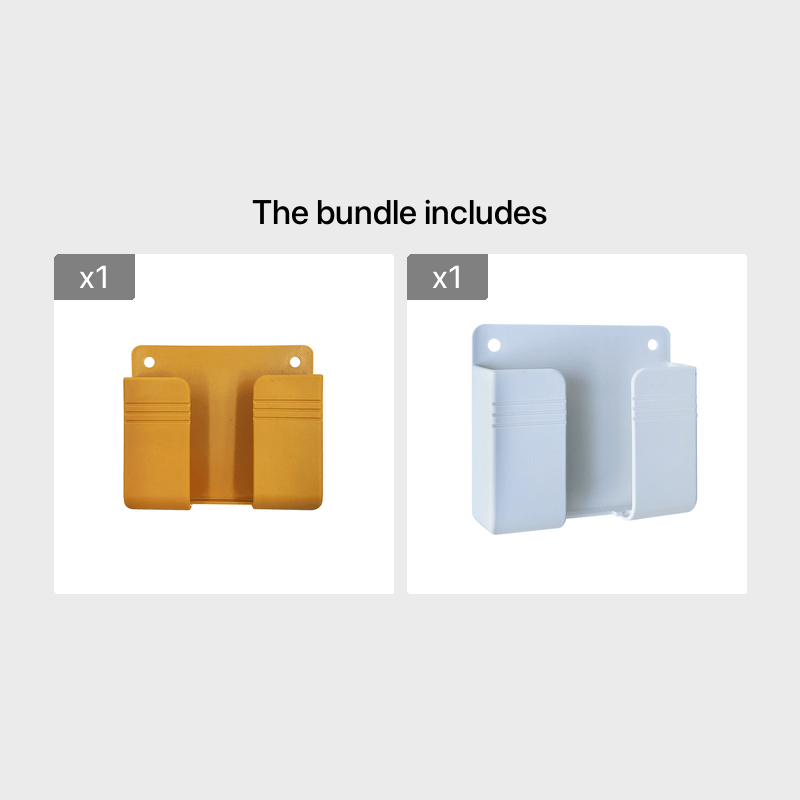 Wall Mount Phone Holder Adhesive Punch Free Remote Control Holder Plug Organizer for Home Bedroom Kitchen Office Storage