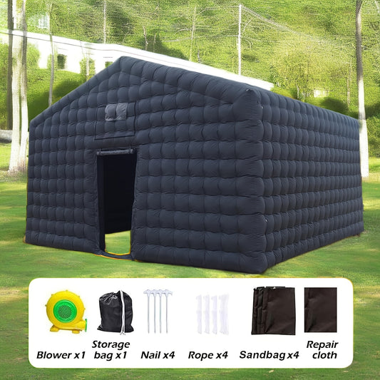20ftx20ftx13ft Black Inflatable Night Club Extra Large 20FT Inflatable Party Tent With Logo Area Disco Cube Gazebo Event House Tents For Parties, Wedding, Shows, Events