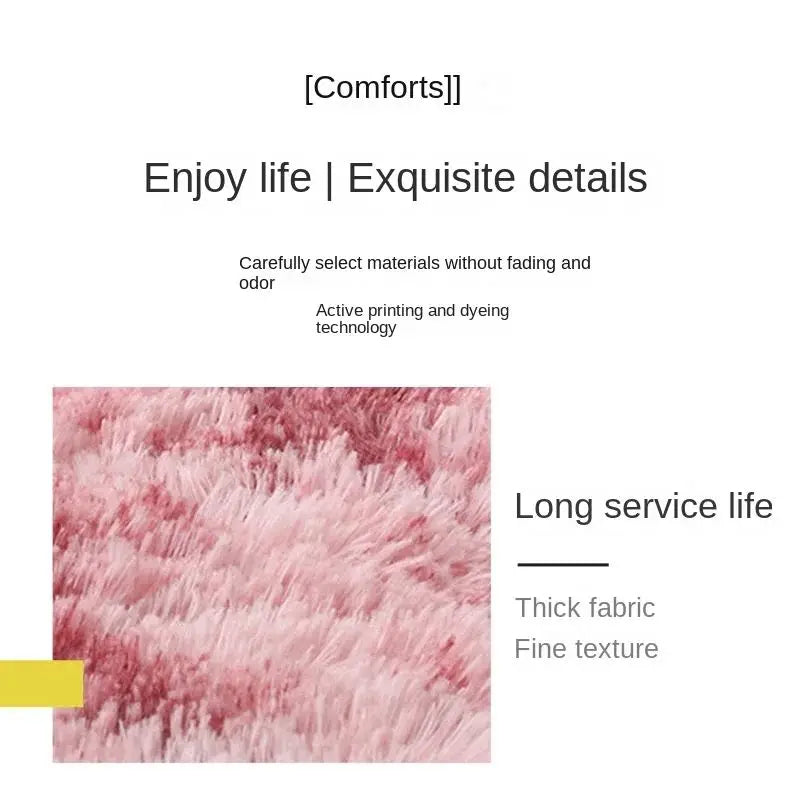 VIKAMA Silk wool Solid Colour Living Room Bedroom Bedside Sofa Soft Mat Home Light Luxury Non-slip Dirty Resistant Washable Rug