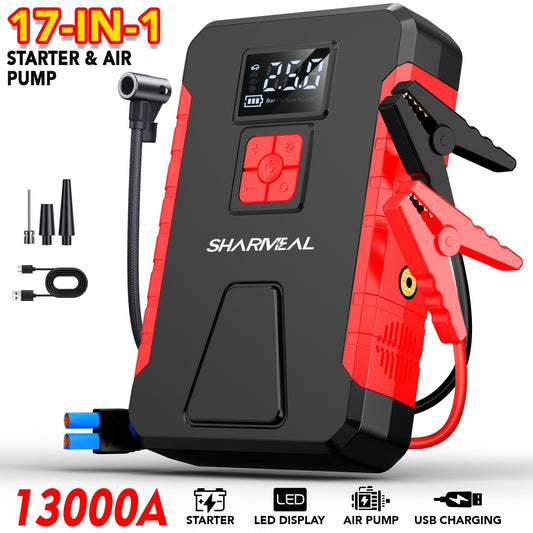 13000A-10000A& 3000A Jump Starter& Peak 12V Portable Car Jump Starter, Car Battery Charger, Car Jump Starter with Air Compressor, Jump Starter Para, Car Accessories Tools, LED Light, Battery Charger, Cart Battery Charger, Tir