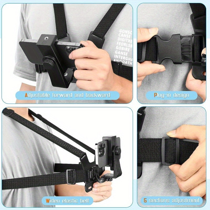 6 In 1 Sports Camera Chest Strap Accessories Chest Fixed Bracket First Person Angle Shooting Bracket