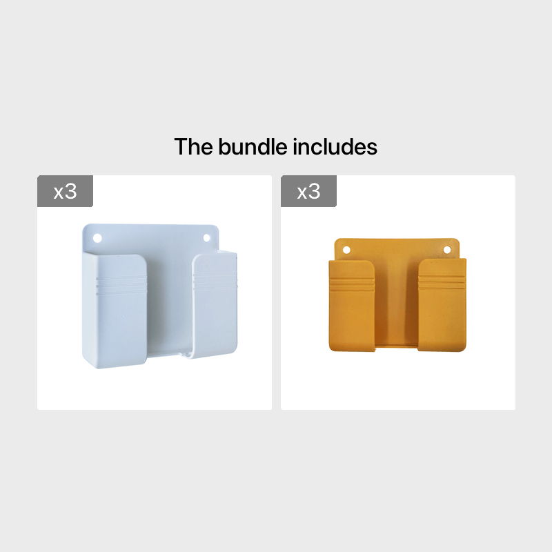 Wall Mount Phone Holder Adhesive Punch Free Remote Control Holder Plug Organizer for Home Bedroom Kitchen Office Storage