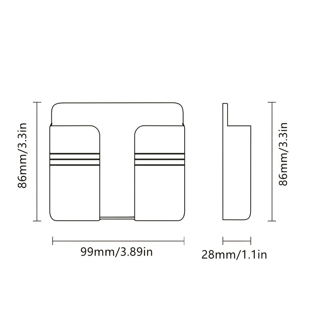 Wall Mount Phone Holder Adhesive Punch Free Remote Control Holder Plug Organizer for Home Bedroom Kitchen Office Storage